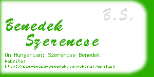 benedek szerencse business card